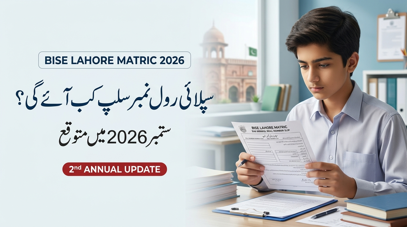 BISE Lahore Matric 2nd Annual Roll No Slip 2026 – September Update